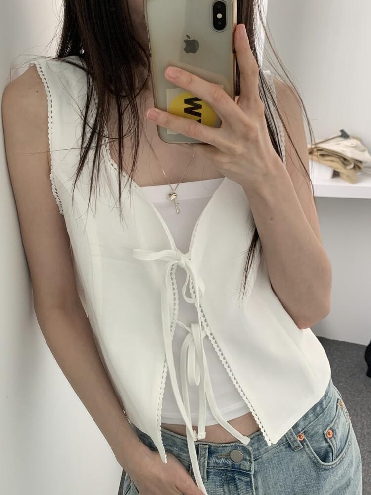 Linen Pudding vest (White)