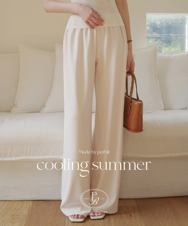 퍼빗 [인생여름팬츠/냉장고팬츠/모델&직원소장][P.B MADE] 찰랑 쿨링썸머 밴딩 팬츠 - 2color