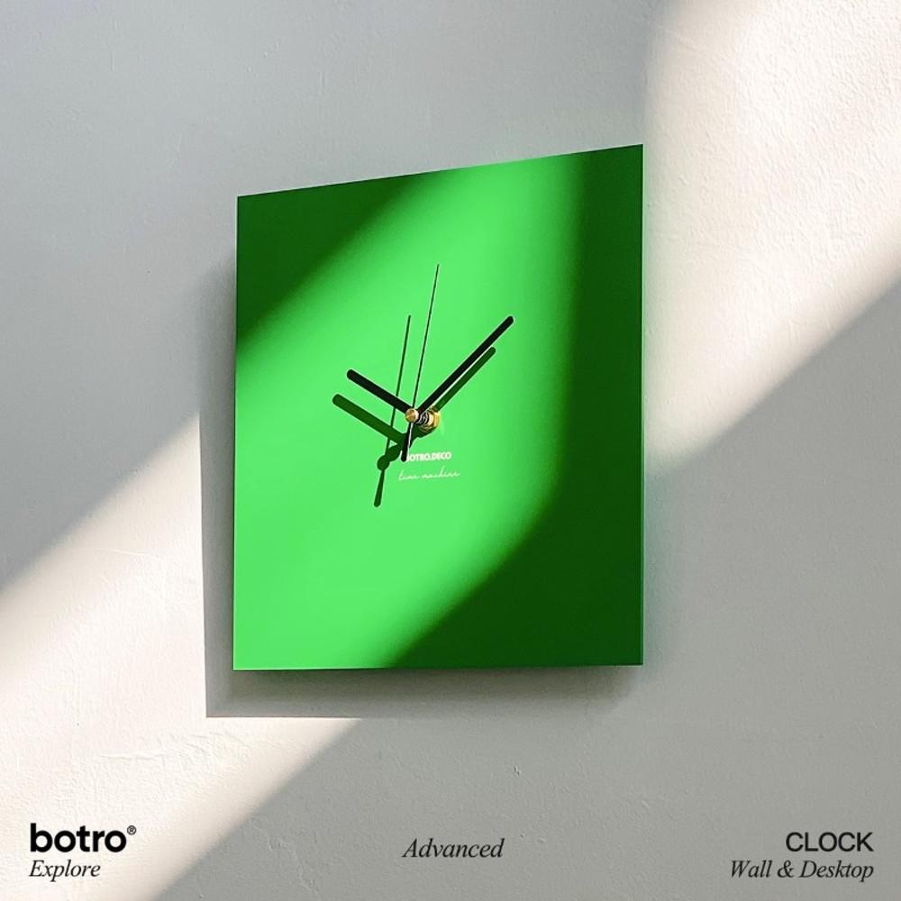그린 스퀘어 벽시계 무지 심플 모던 미드센츄리 집들이 선물 빈티지 레트로