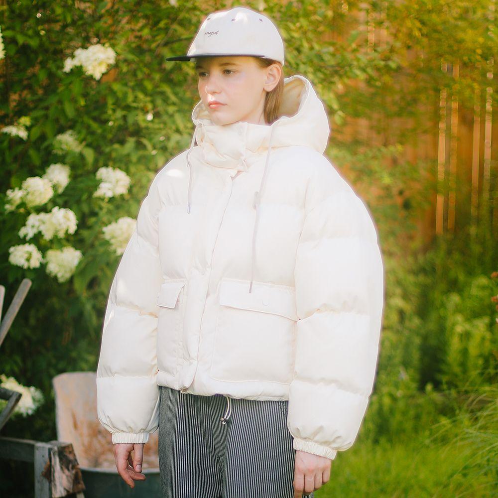 [29CM 단독][니노 착용] String Hoodie Crop Padding_Cream