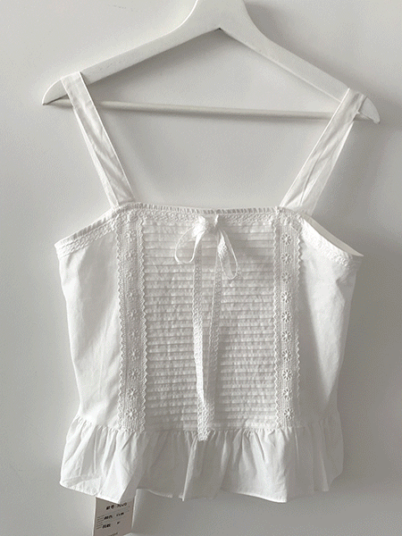 [MD추천] 캔디 스퀘어넥 핀턱 슬리브리스 BL