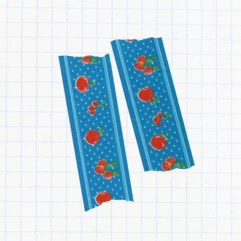 [후르츠후라이] Blue Apple Dot 마스킹테이프