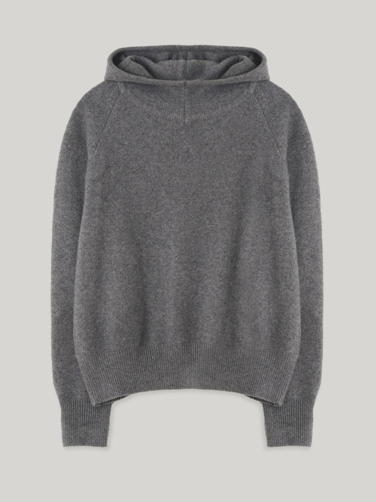 GEELONG WOOL HOOD KNIT - MELANGE GREY