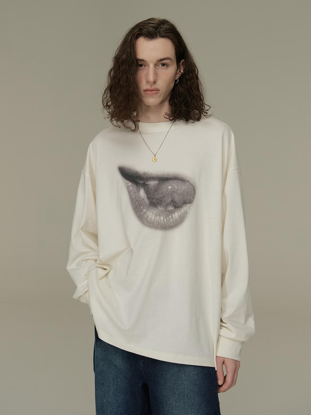 Sensual Graphic Long Sleeve T-Shirt (Ivory) / Ivory