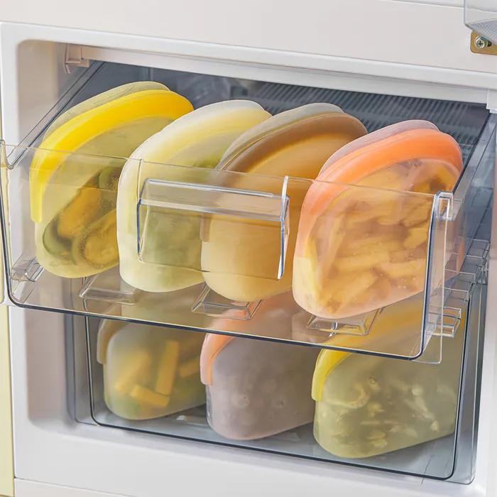 실리콘 완전 밀폐 지퍼백 3P(0.5L+1L+1.5L)