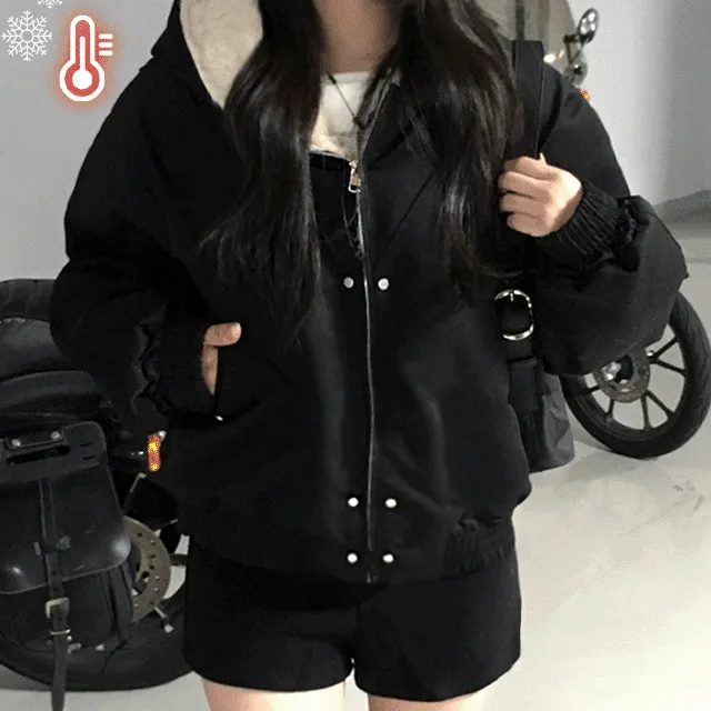 [주문폭주🔥누빔안감]페이크 퍼 후드집업 털자켓(레더바이크아우터 빅사이즈 오버핏 숏롱 한겨울옷 크롭긴팔티 힙한 Y2K 빈티지후리스 반코트 무스탕 항공잠바점퍼 졸업식 새해연말룩)