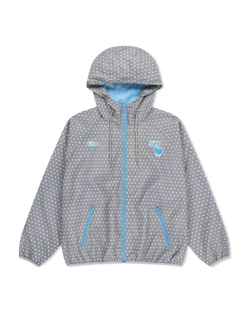 POLKA DOT WINDBREAKER JACKET (GREY)