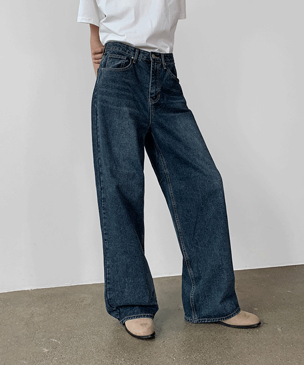 매니크 [무료배송] 셀럿 다크 와이드 데님팬츠 (봄신상)