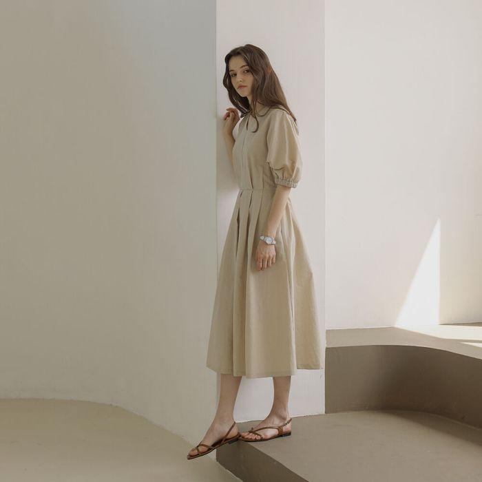 브이 하프 밴딩 원피스