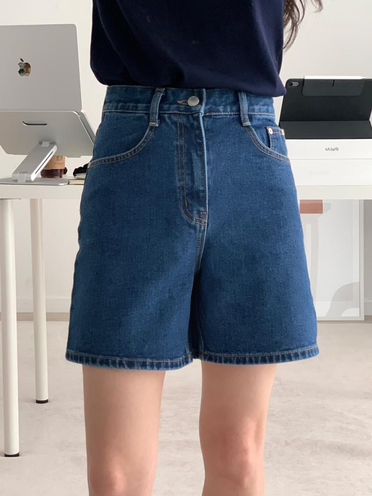 [레귤러 반바지 데님(진청)] 키작은여자 키작녀 청바지