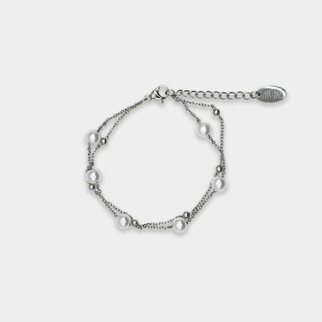 Layered Pearl Chain Bracelet