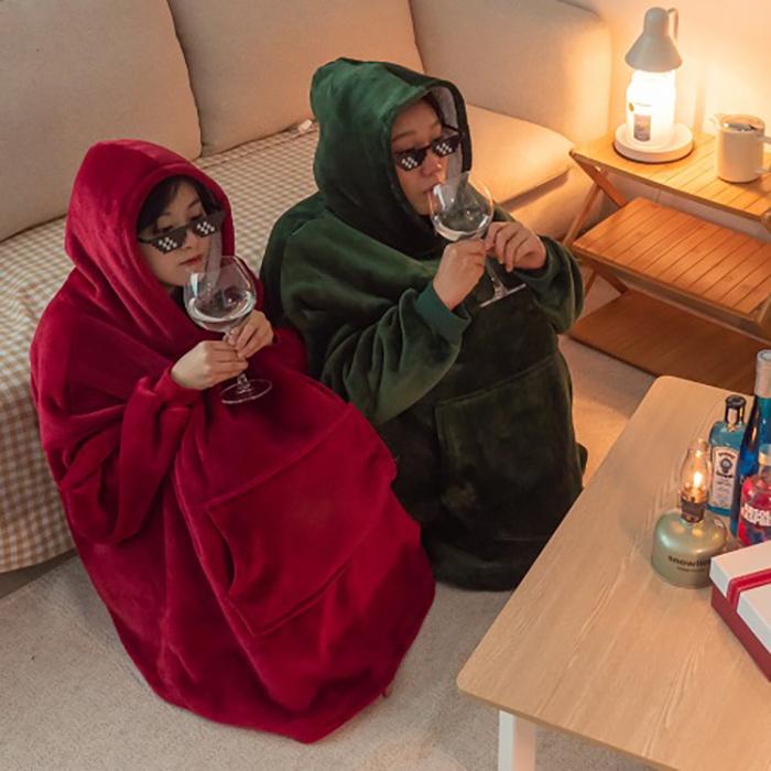 방콕 집순이 후드담요