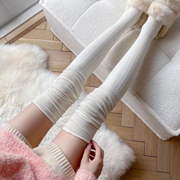 하일라스튜디오 사계절 오버니삭스 골지 니트 롱양말 레그워머 4color