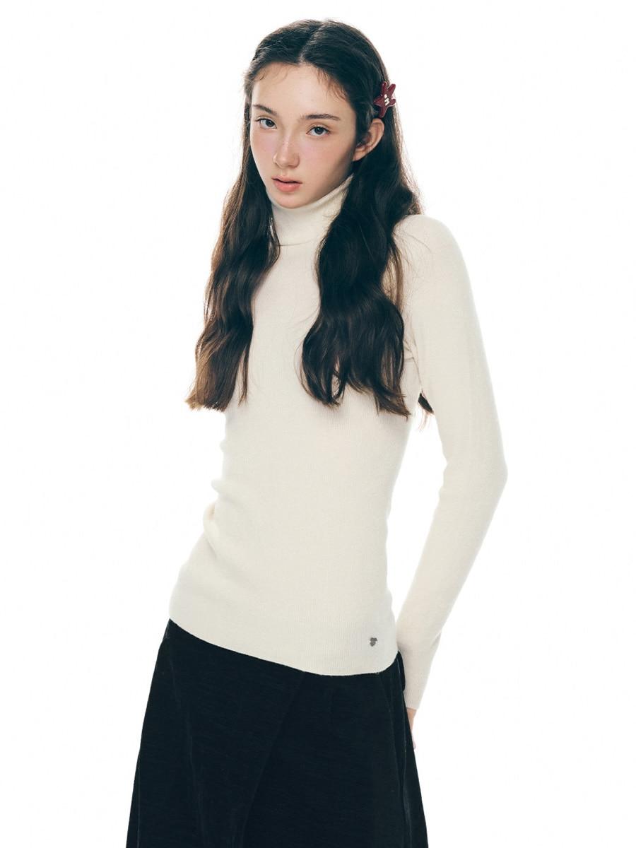 WhyBerry Winter Colorist Solid High-Neck Slim Top (3color)