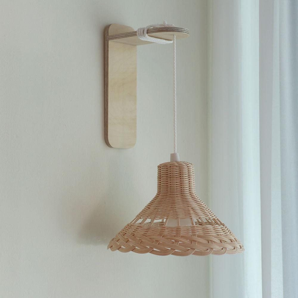 라탄 전등 조명 걸이 우드 걸이 자작나무 거치대