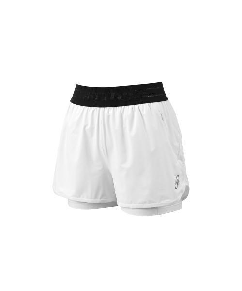 W REFLECTIVE TWO IN ONE SHORTS [WHITE]
