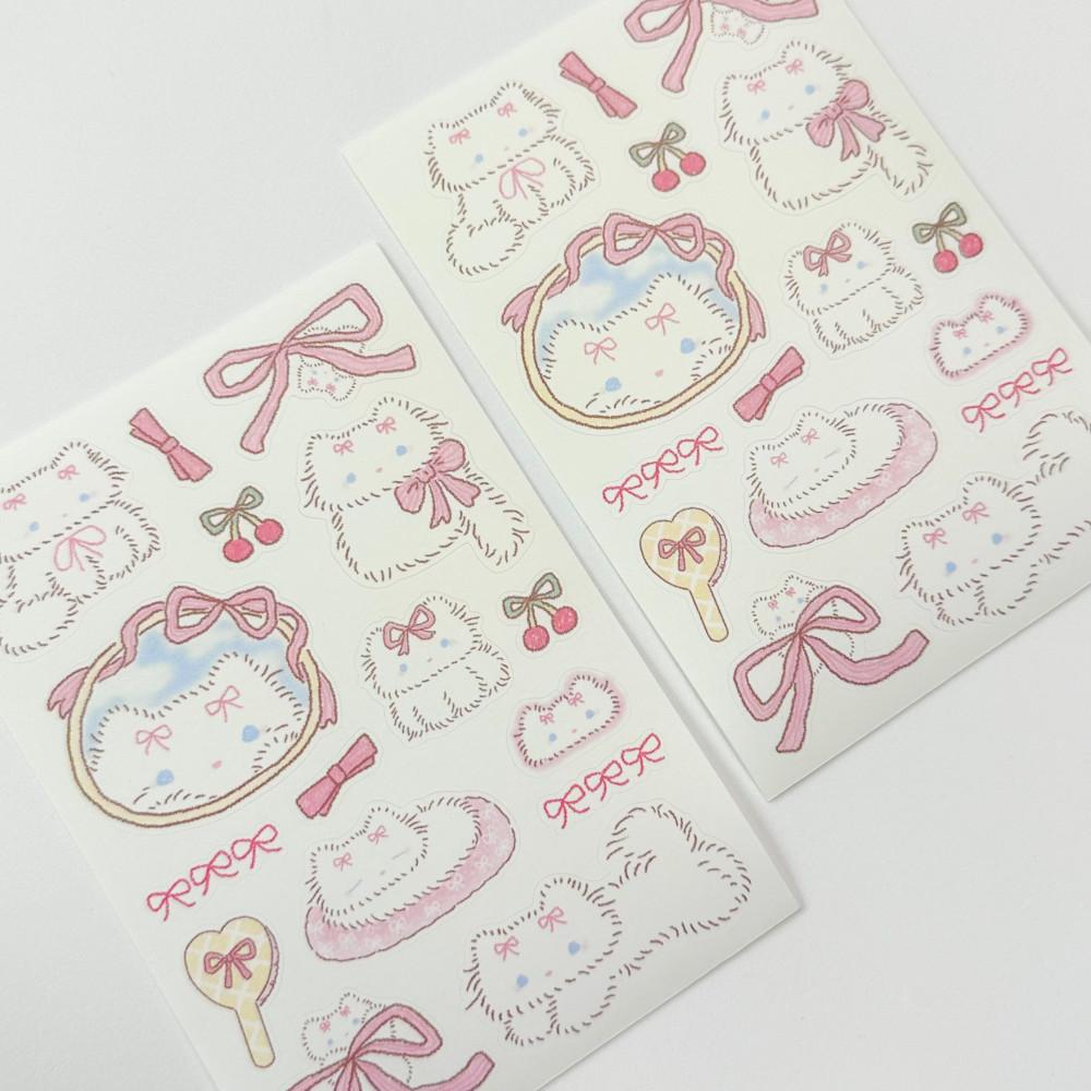 플러피부 하양이 스티커