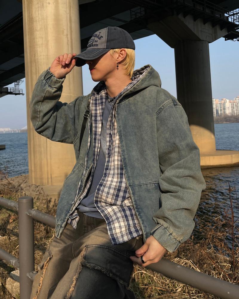 데님후드집업 데님후드 데님후드자켓