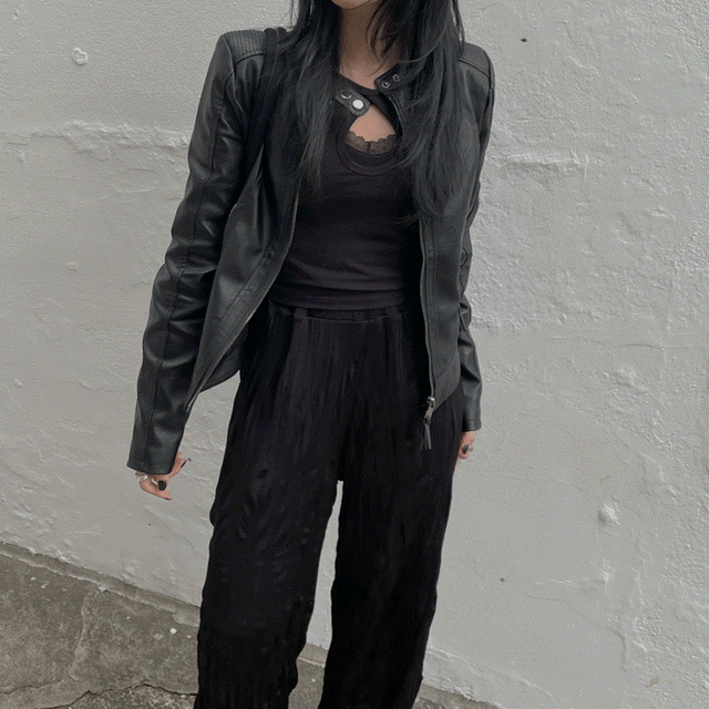 Leather rider jacket