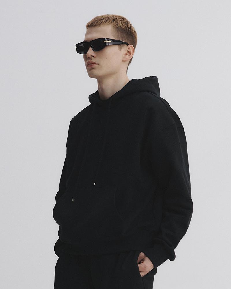 CROP SWAET HOODIE_BLACK