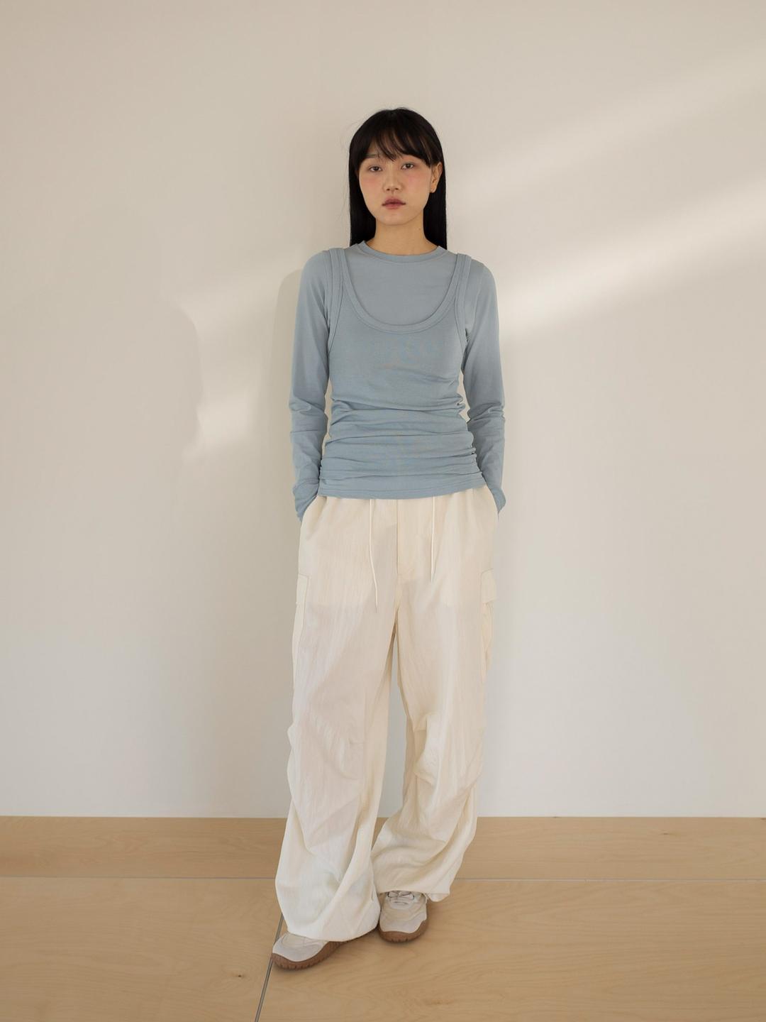 크로스 롱 슬리브 - 블루