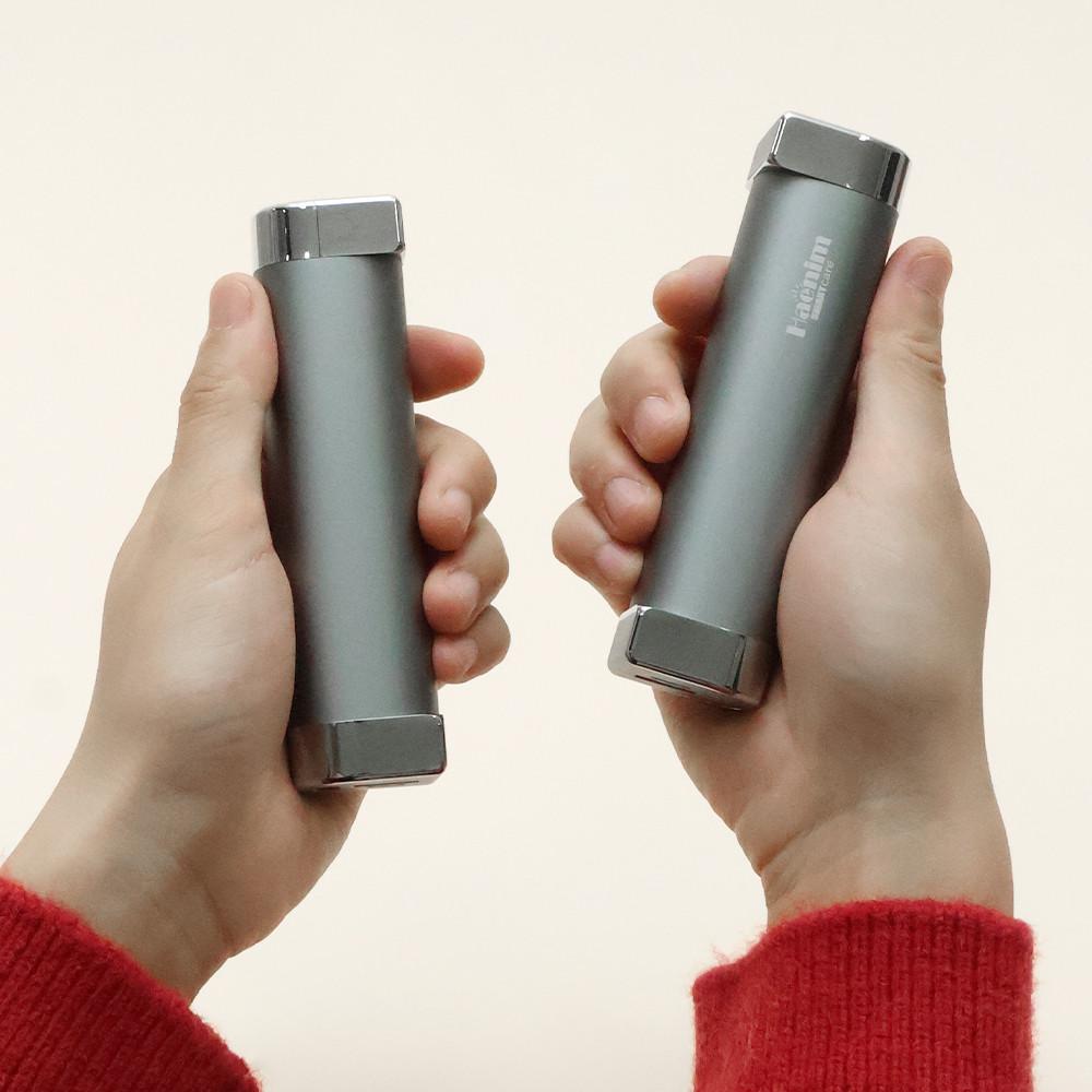 해님 USB 충전식 듀얼 휴대용 손난로 2개-NS극 1세트 보조배터리 전기 전자 핫팩