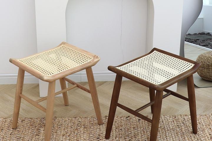 화장대 보조의자 사이드 벤치 1인 라탄스툴