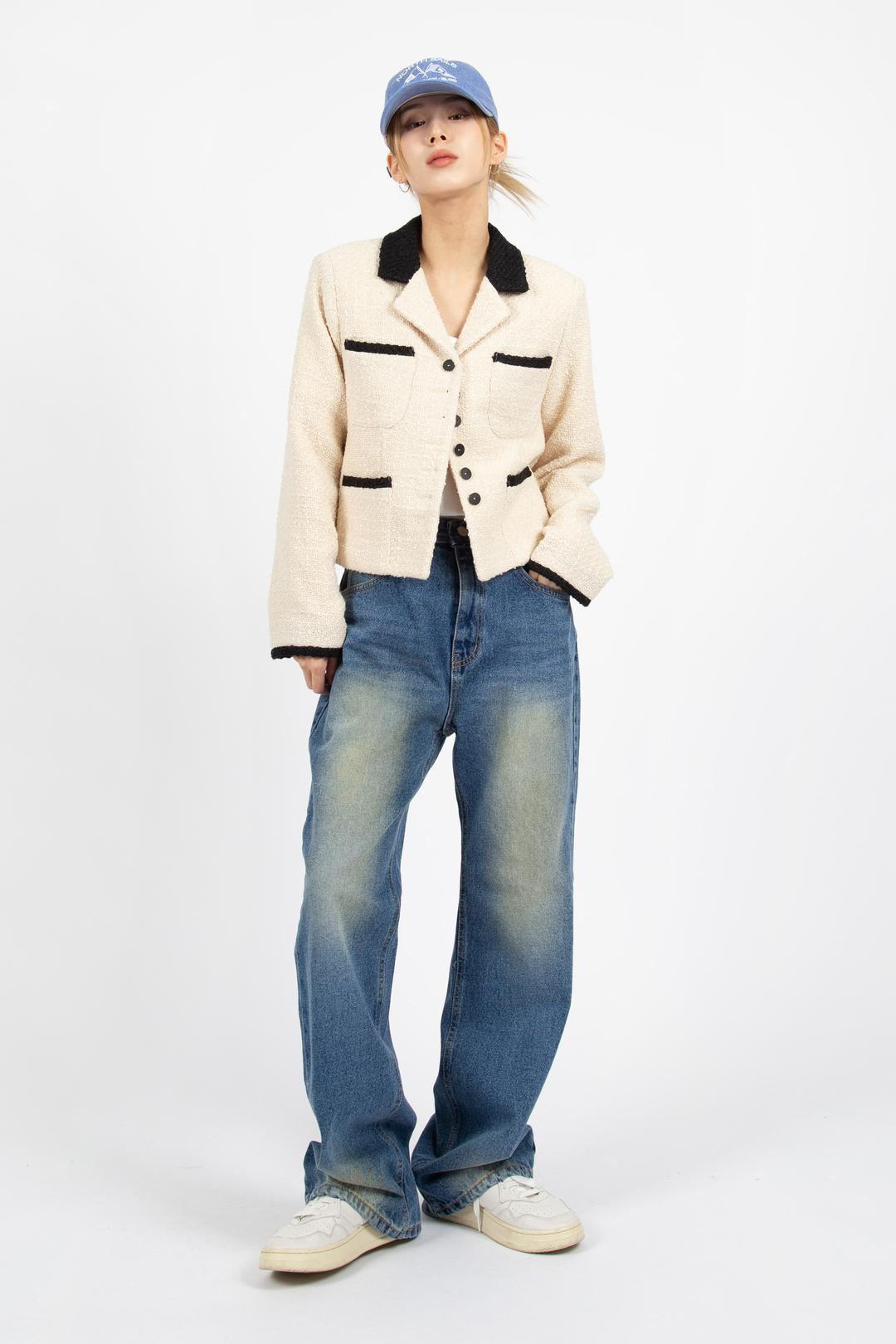 YELLOW WASHED JEANS
