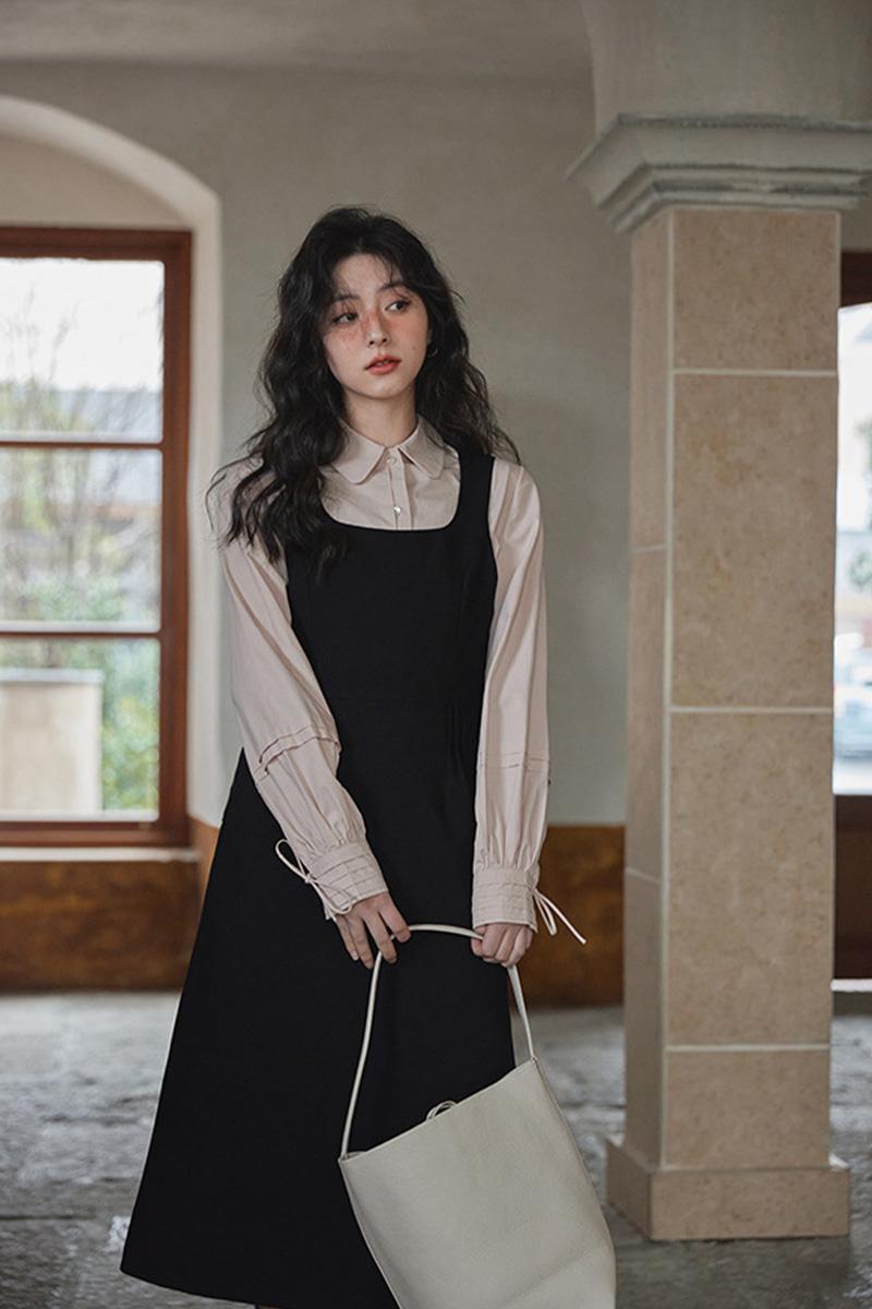 다이아몬드 백포인트 미디 드레스