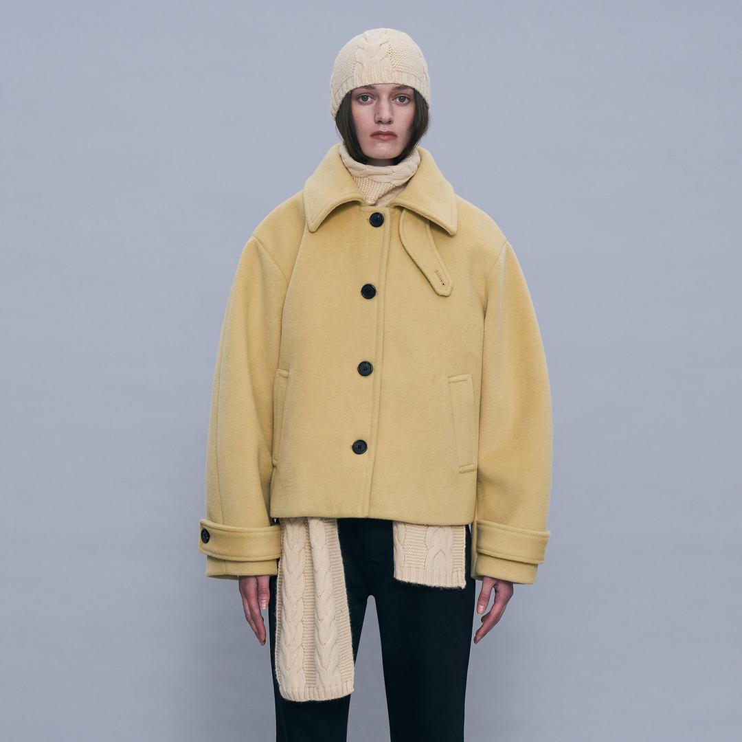 BALLOON HALF COAT_CREAM