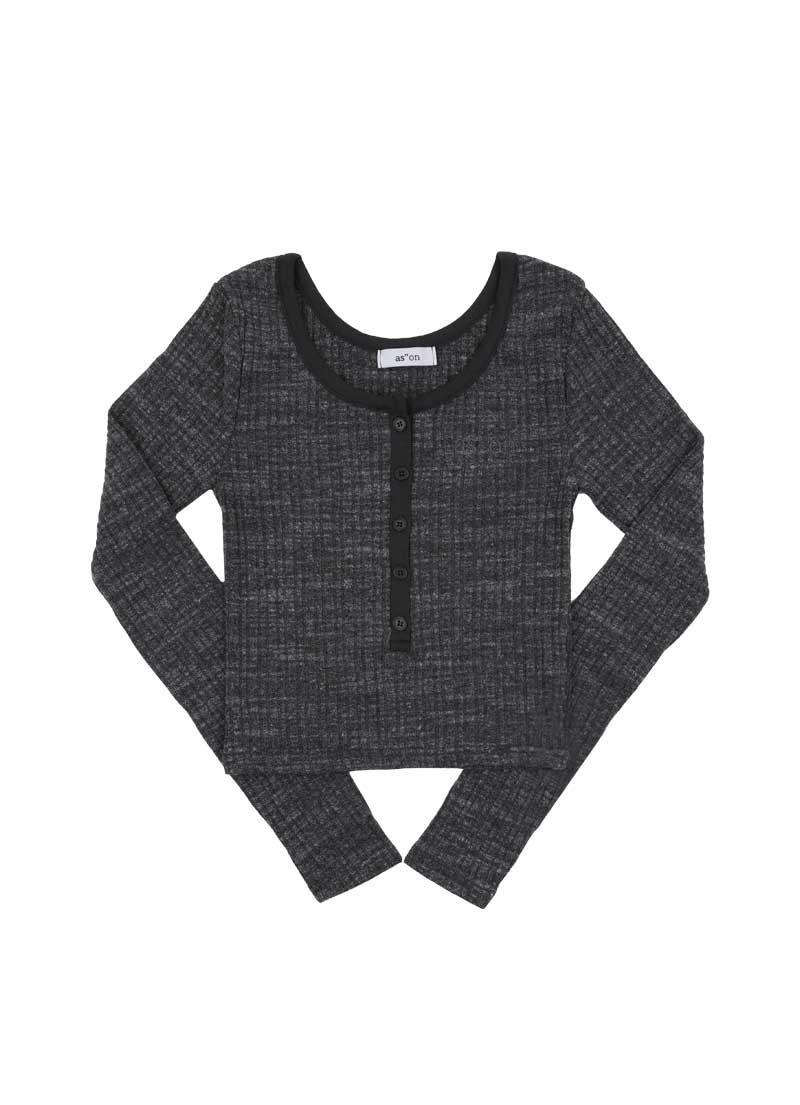 MADA BUTTON T / CHARCOAL