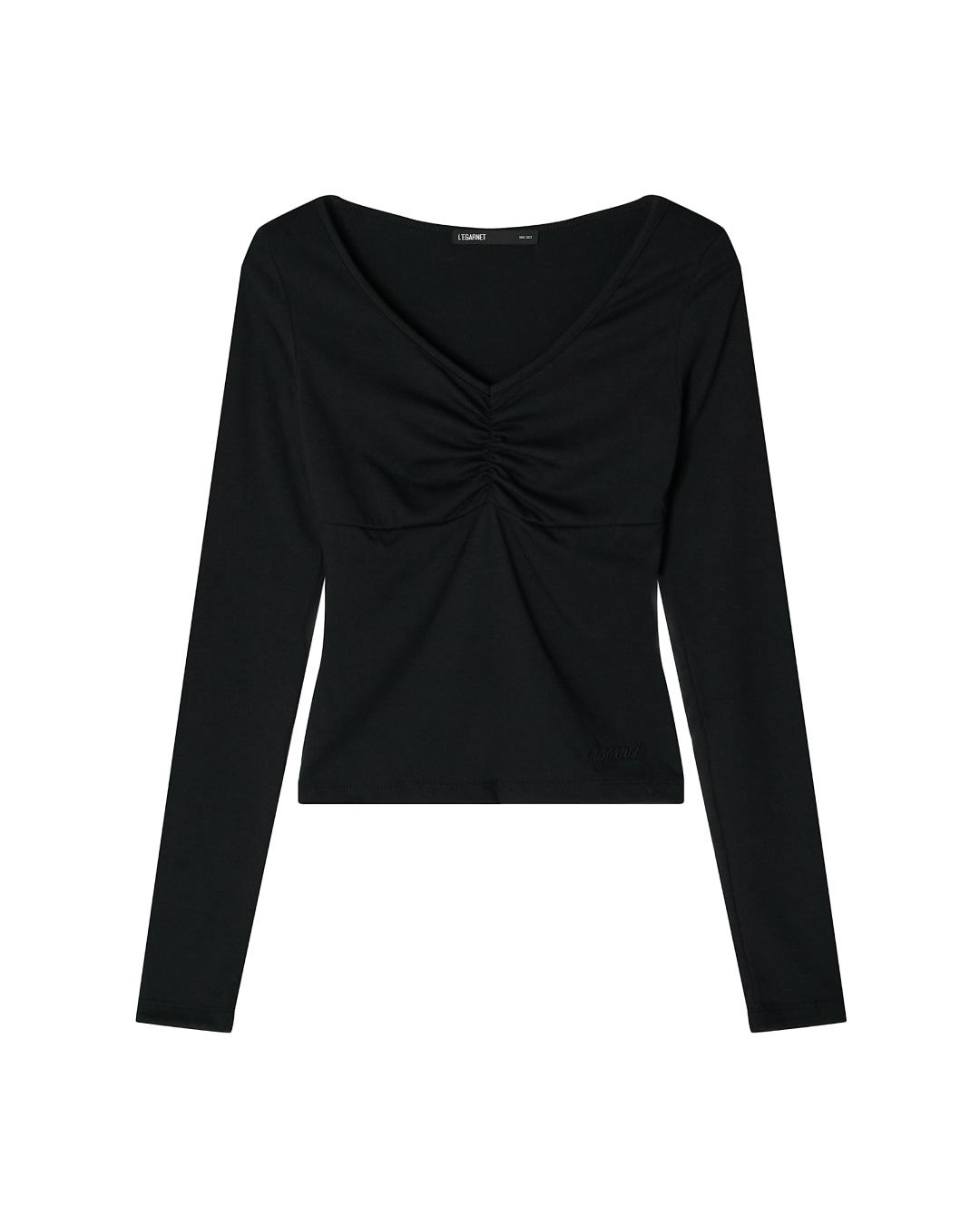 JADE V-NECK  LONG SLEEVE_BLACK