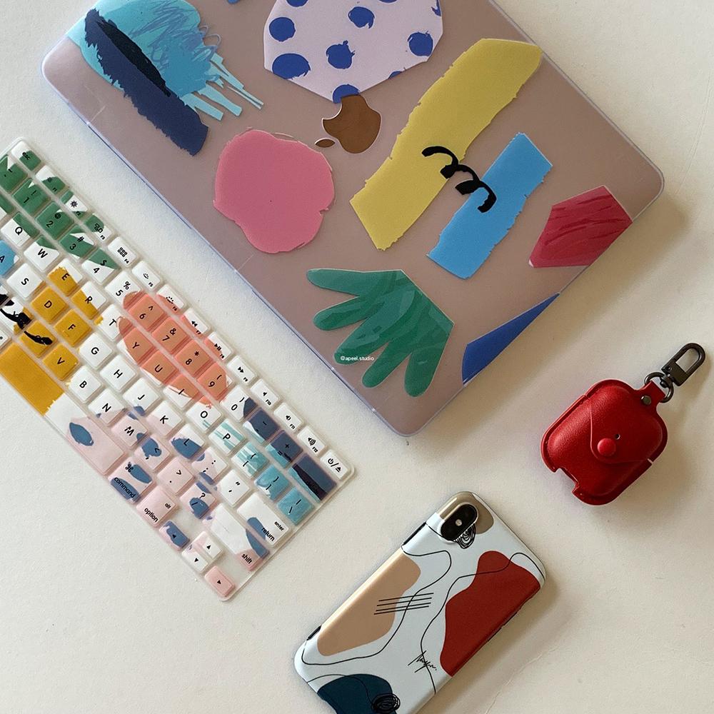 맥북프로 13인치 16인치 맥북 투명 케이스 하드커버 파우치 키스킨 세트