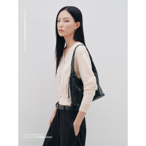 메시 레이어드 카디건  살몬 핑크