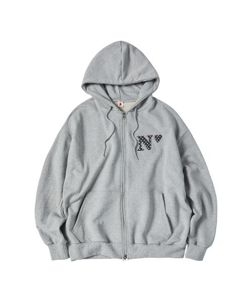W N DOT HOOD ZIP-UP [GRAY]