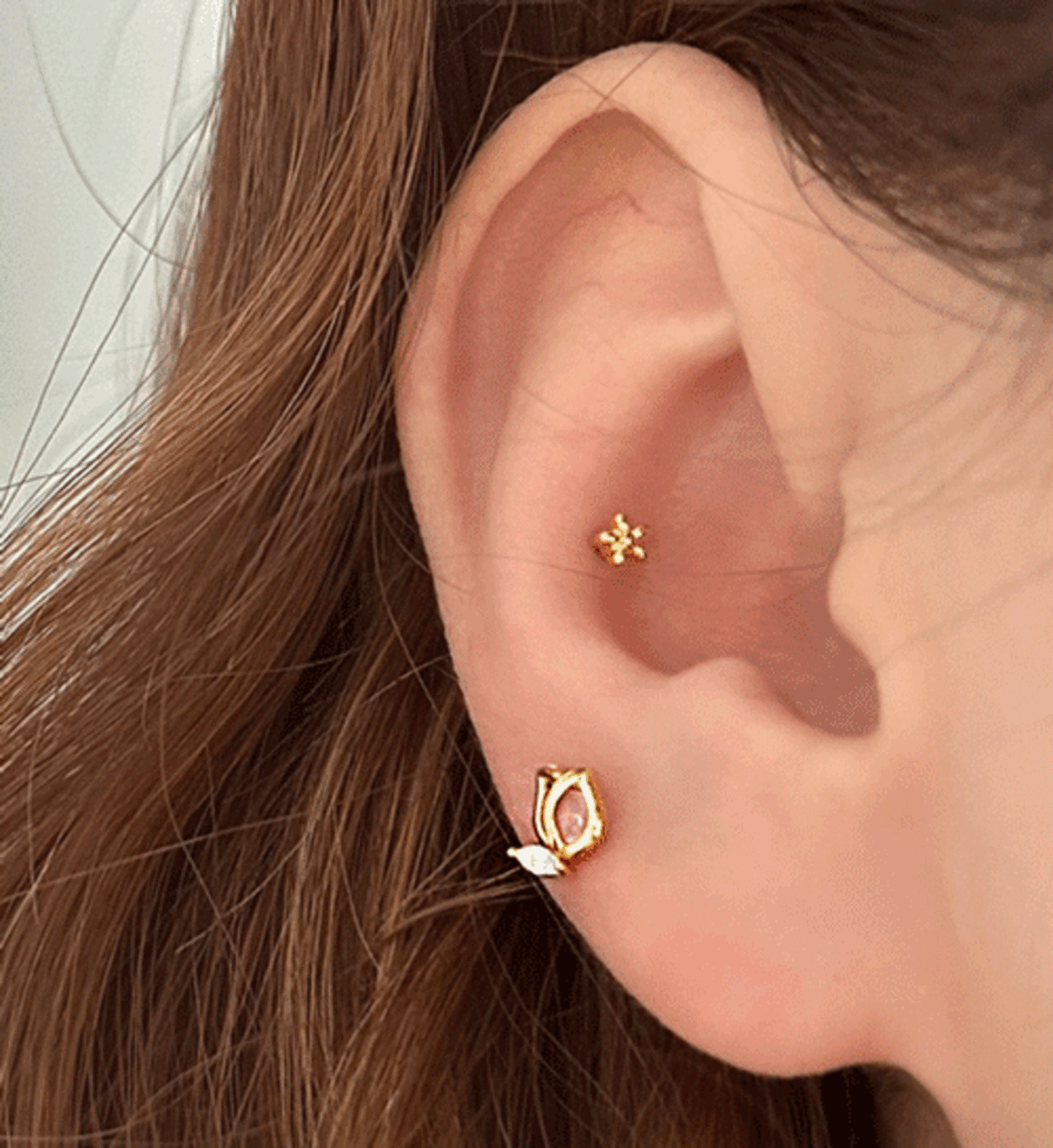 [무배] 써지컬 튤립 미니 꽃 피어싱 세트 2set