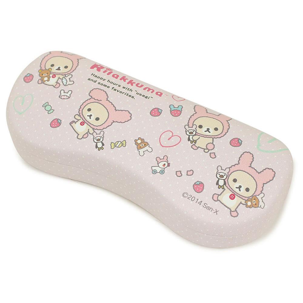 Pearl 펄 리락쿠마 토끼와 놀이 마그네틱 하드 안경 케이스 핑크