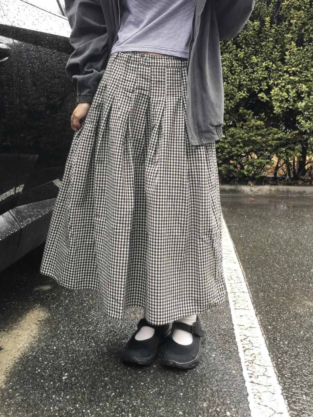 프레피 빈티지 체크 스커트 (2c)