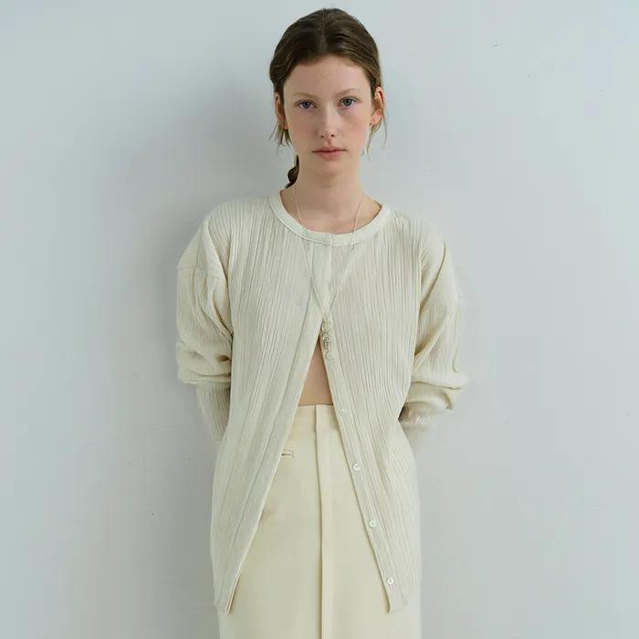 [7차 재입고] hidden pleats blouse (ivory)
