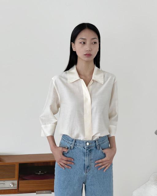 OUNCE 온스 로에 카라 블라우스 roe kara blouse (당일배송)
