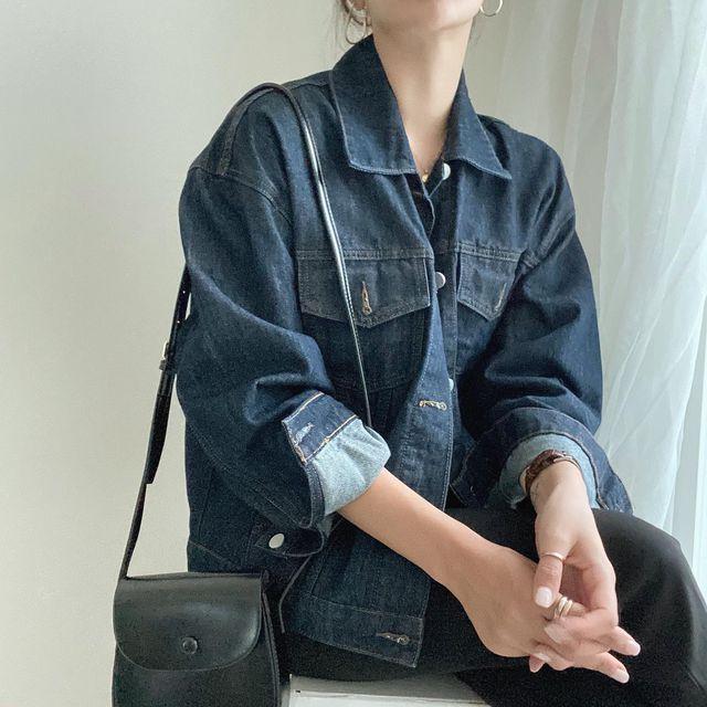 스티치 생지자켓 청자켓 데님자켓 가을자켓 _무드글램