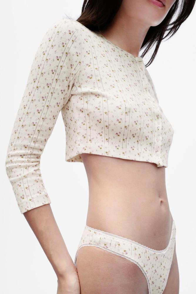 CouCou intimates 쿠쿠 인티메이트 가디건 크롭 로즈 플라워 THE CROP CARDI