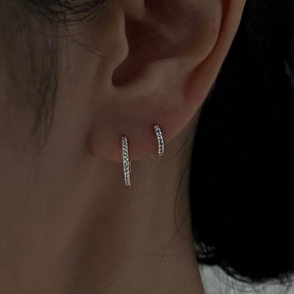 nudea - 누데아 에센셜 지르코니아 원터치 링 피어싱 6mm, 1cm silver925