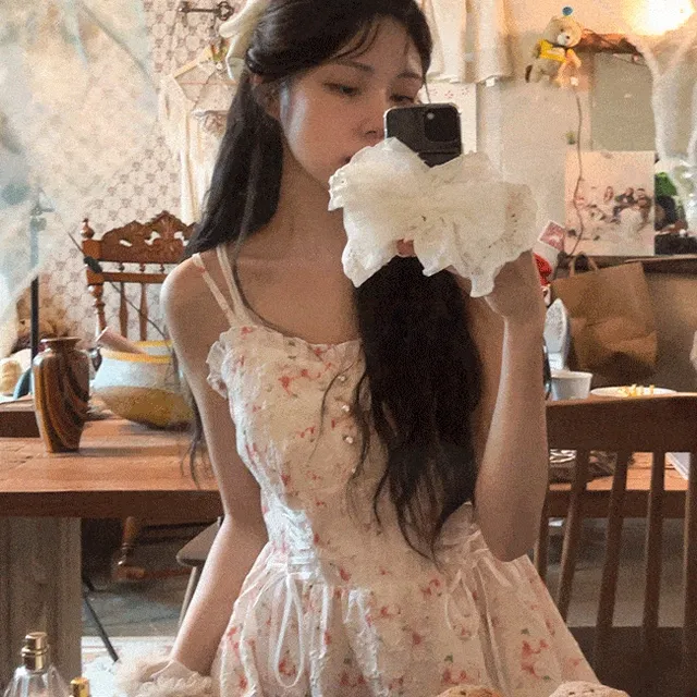 (빅사이즈) 오마주 플라워 롱원피스 쉬폰 뷔스티에