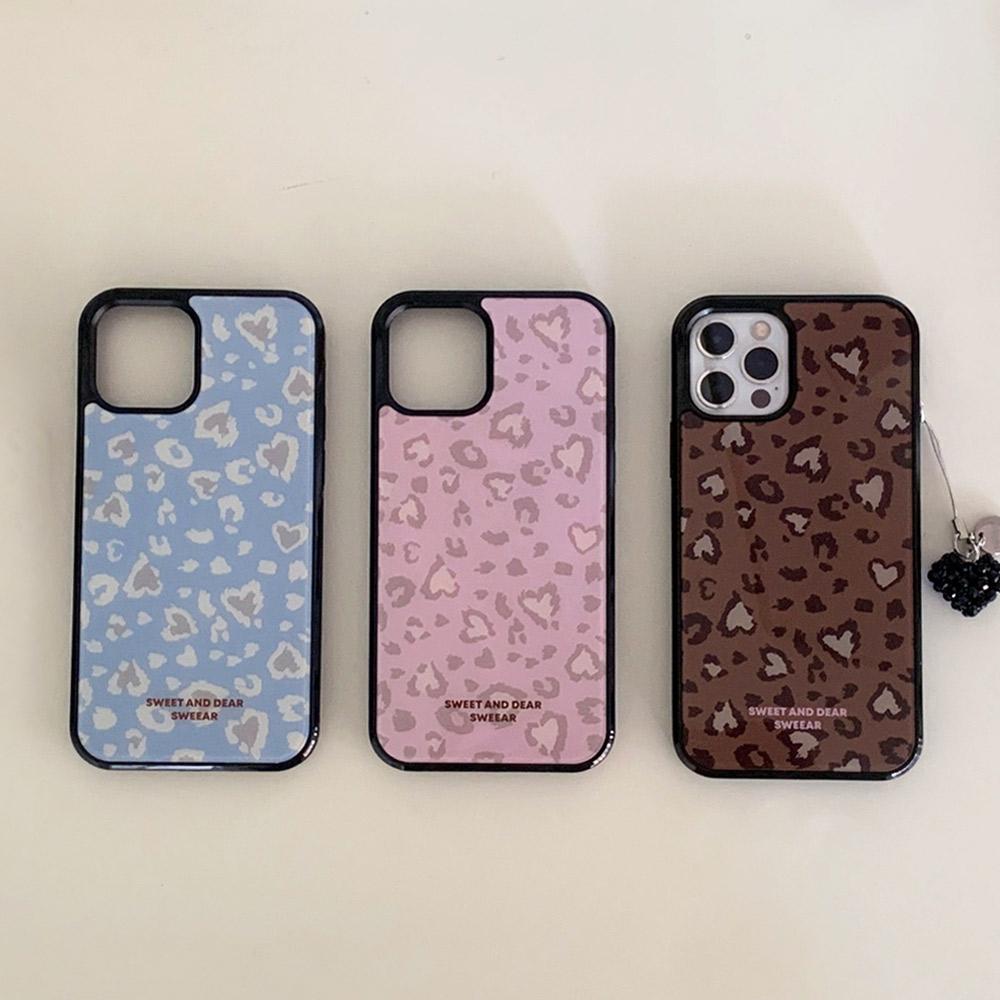 HEART LEOPARD GLASS CASE