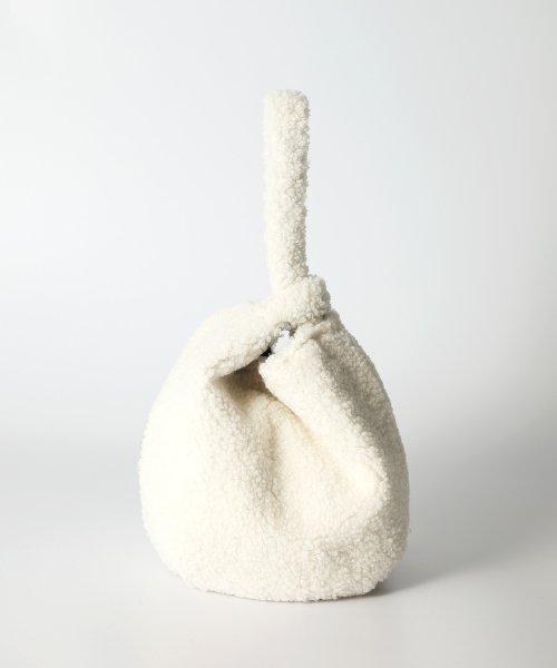 Wool dumpling wrist bag - Ivory