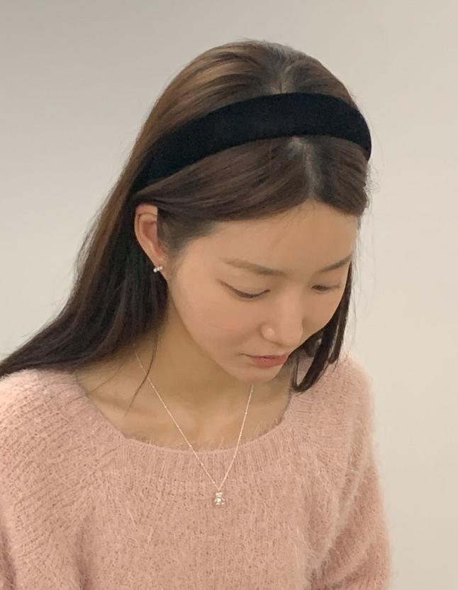 아이로주 [벨벳머리띠] 3cm 블랙 브라운 벨벳 헤어밴드 머리띠 4컬러