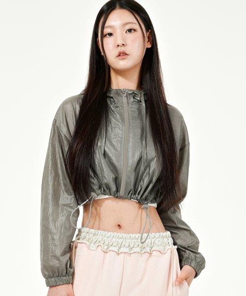 PIECE NYLON MICRO SHORT JACKET (GREY)