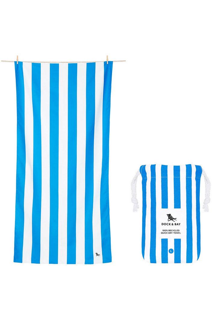 100% Recycled Beach Towel | Cabana Collection | Bondi Blue