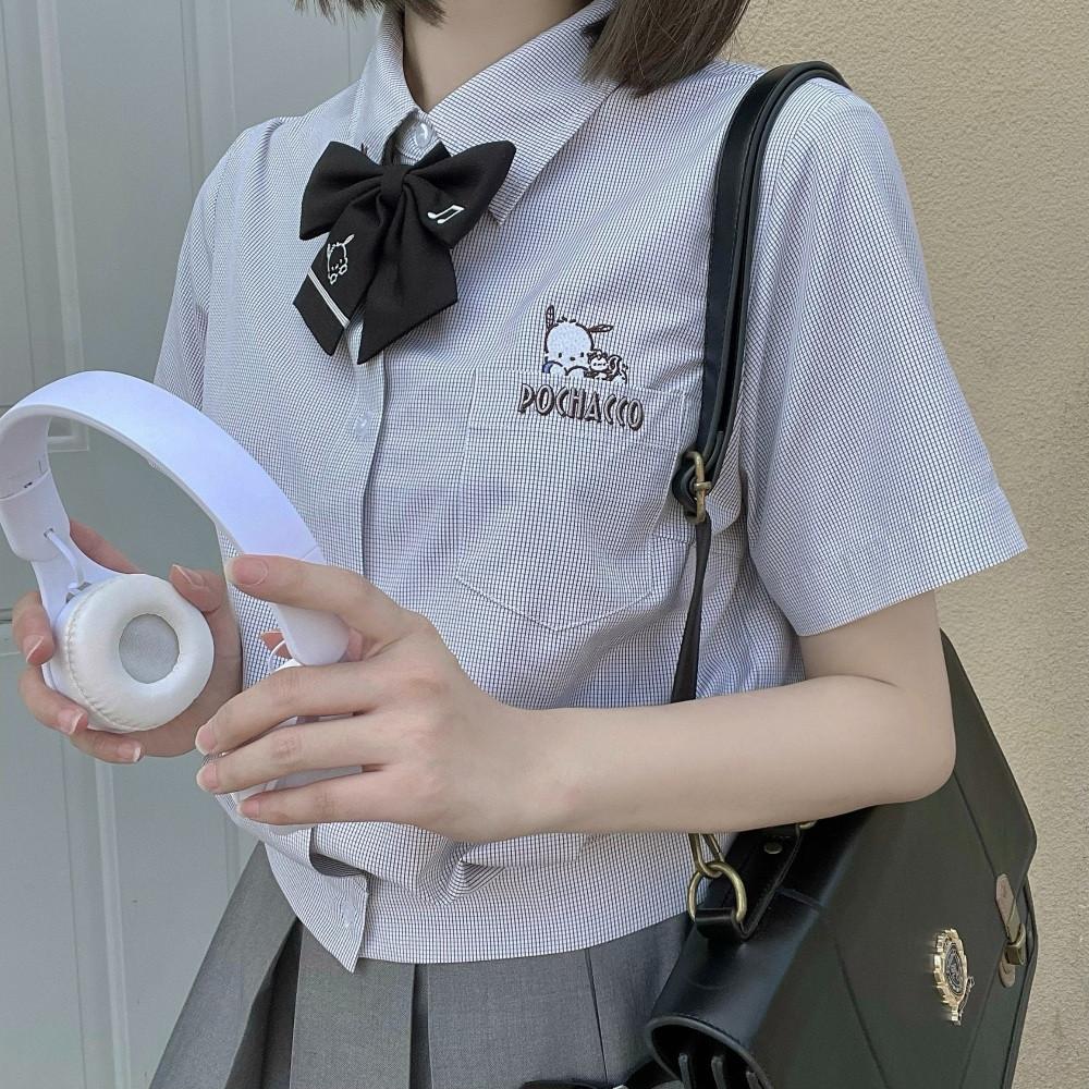 시나모롤 쿠로미 포차코 산리오 여성 반팔 셔츠 남방